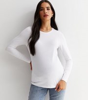 New Look Maternity White Long Sleeve Crew Neck Top